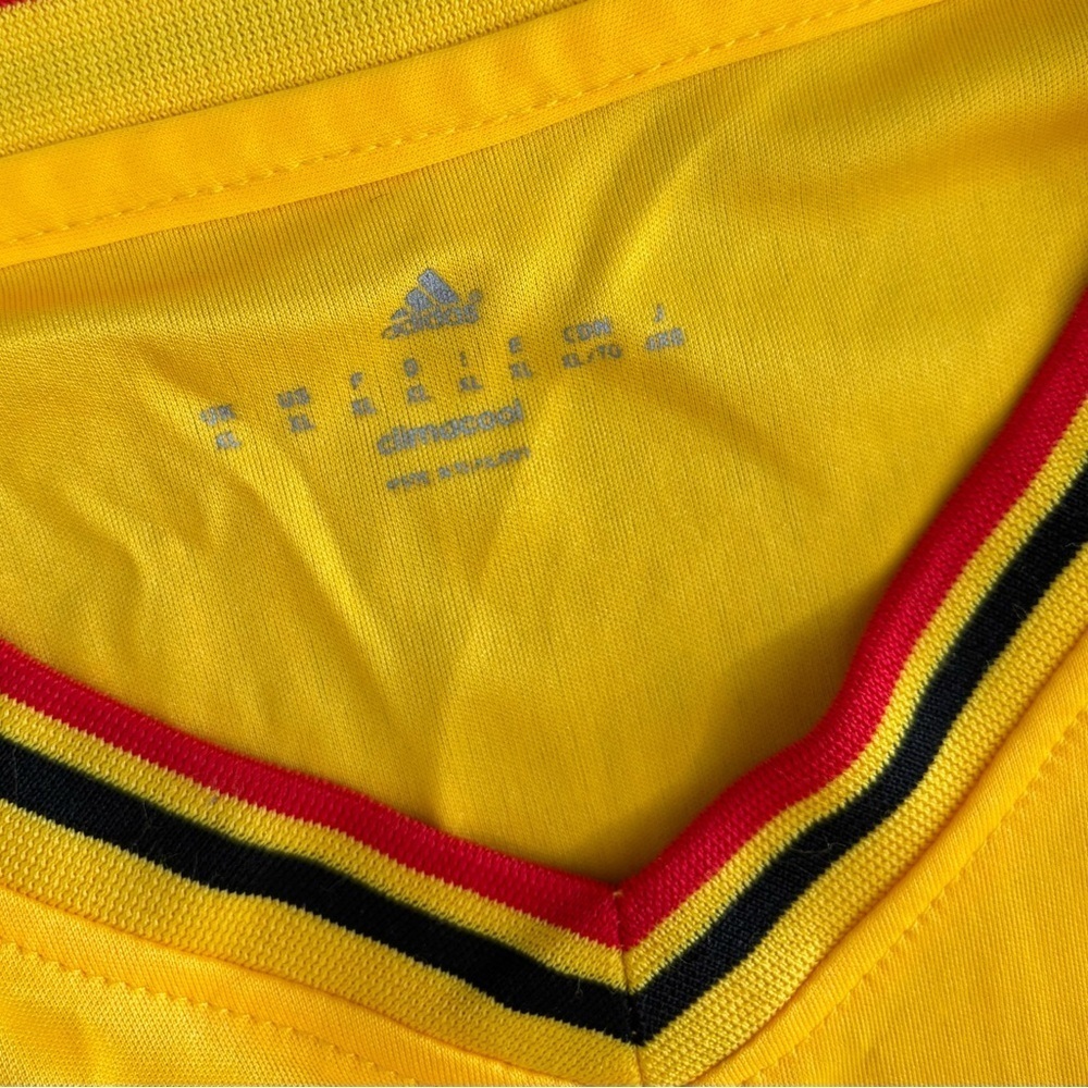 Uganda Cranes Soccer Jersey Youth XL FUFA Adidas Climacool Yellow Red Shirt - Picture 6 of 9